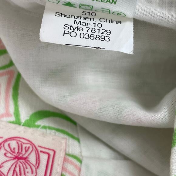 Lilly Pulitzer Originals Roslyn Skirt Pink Green Frog Lilly Pad Pattern 8 AS IS - Picture 8 of 8